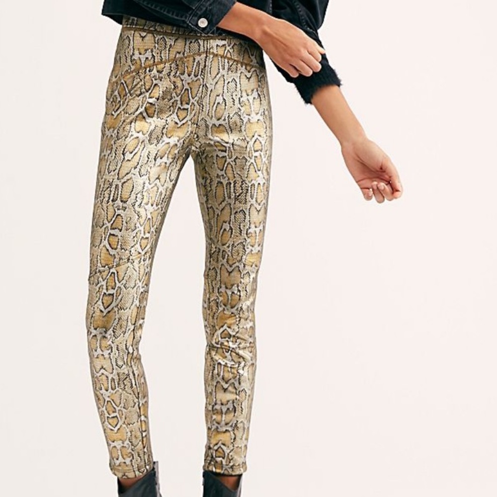 Free People Snake Print Leggings
